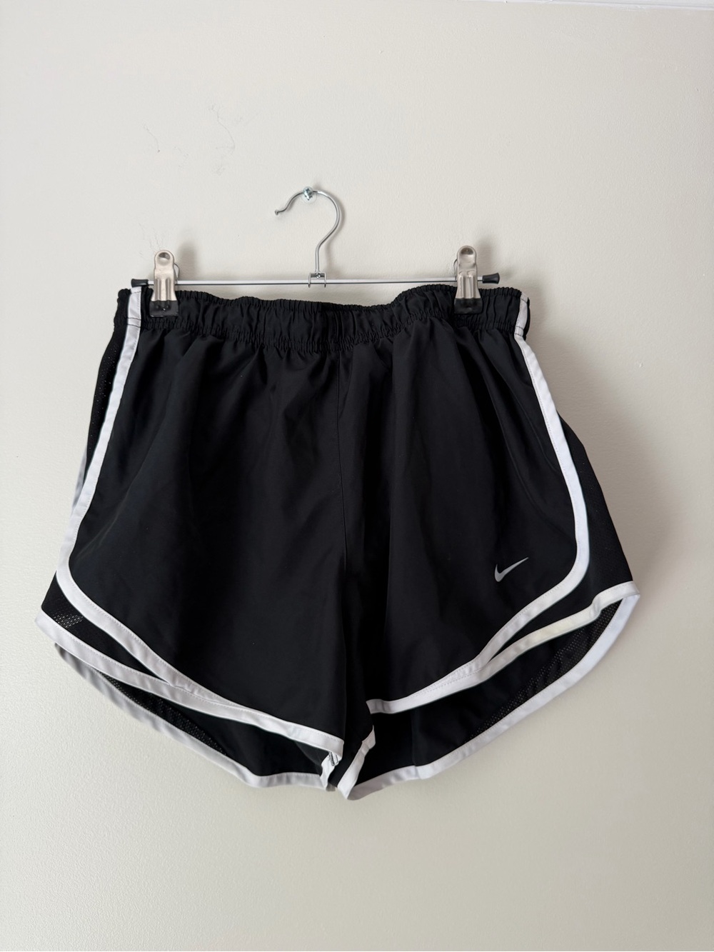Nike Women's Black Athletic Shorts with White Trim